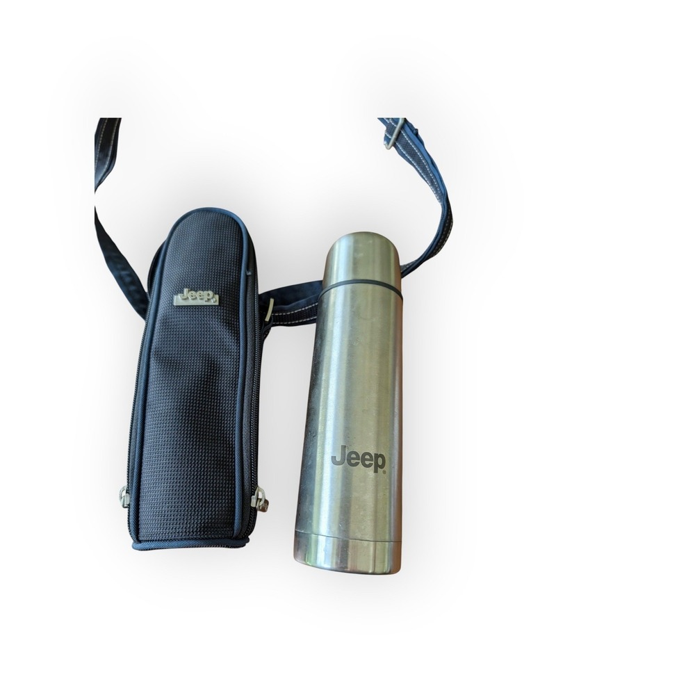 Jeep Stainless Steel Vacuum Insulated Flask with Padded Nylon Carrying Case Bag
